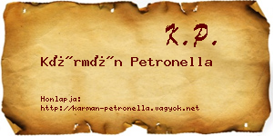 Kármán Petronella névjegykártya